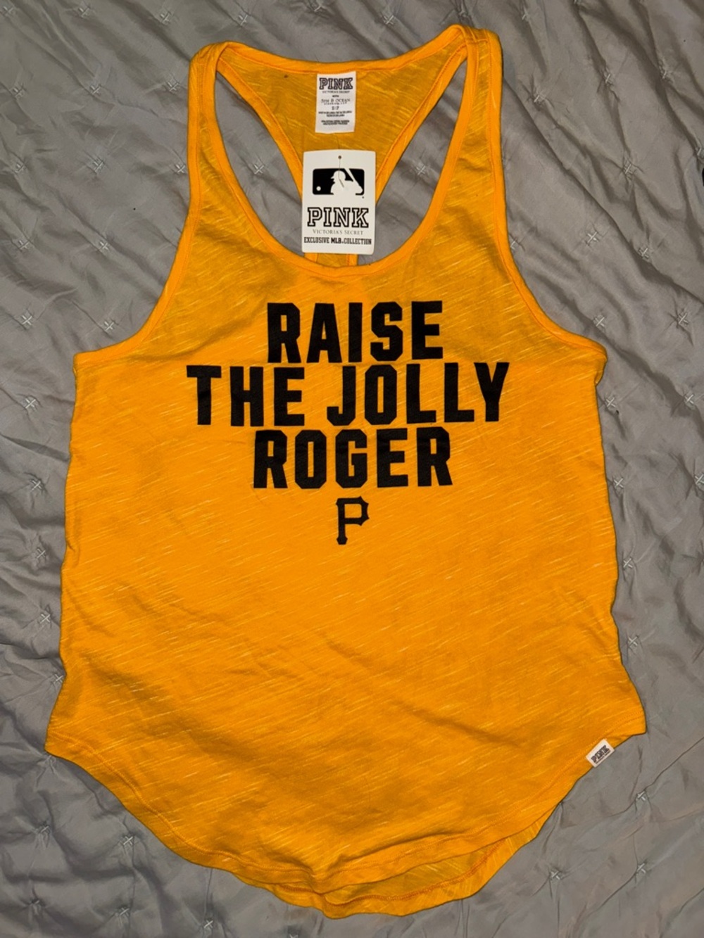 NWT Pittsburgh Pirates PINK Victoria's Secret Yellow Racerback Tank